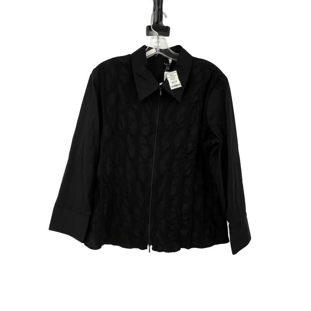 Samuel Dong Black Zip Up Shacket | Cotton Nylon Spandex, Women’s L - Picture 1 of 6